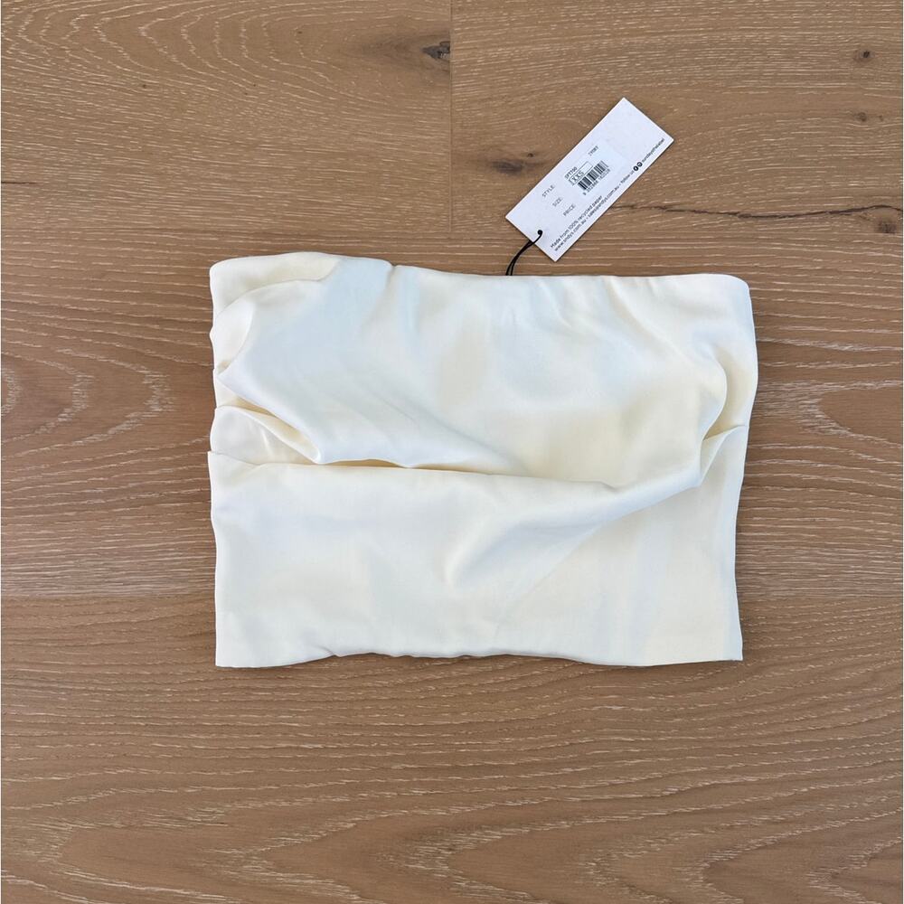 SNDYS Strapless Satin Top Roma Size XXS Ivory Cream